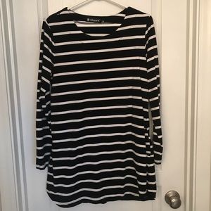 A line long sleeve striped top.
